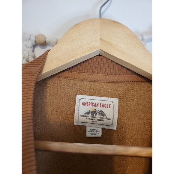American Eagle Brown Sherpa Crewneck Sweatshirt M - Picture 6 of 6